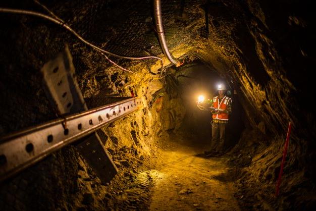 Student in a mine. 